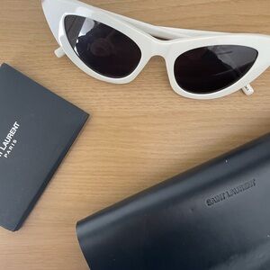 Saint Laurent White Cat-Eye Sunglasses BRAND NEW AND AUTHENTIC